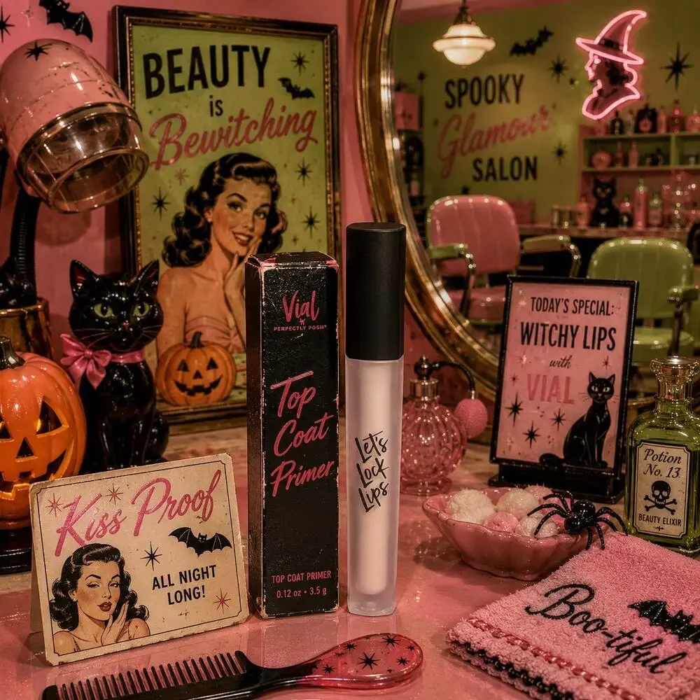 Perfectly Posh Vial Let’s Lock Lips Top Coat Lip Primer NEW Discontinued Rare